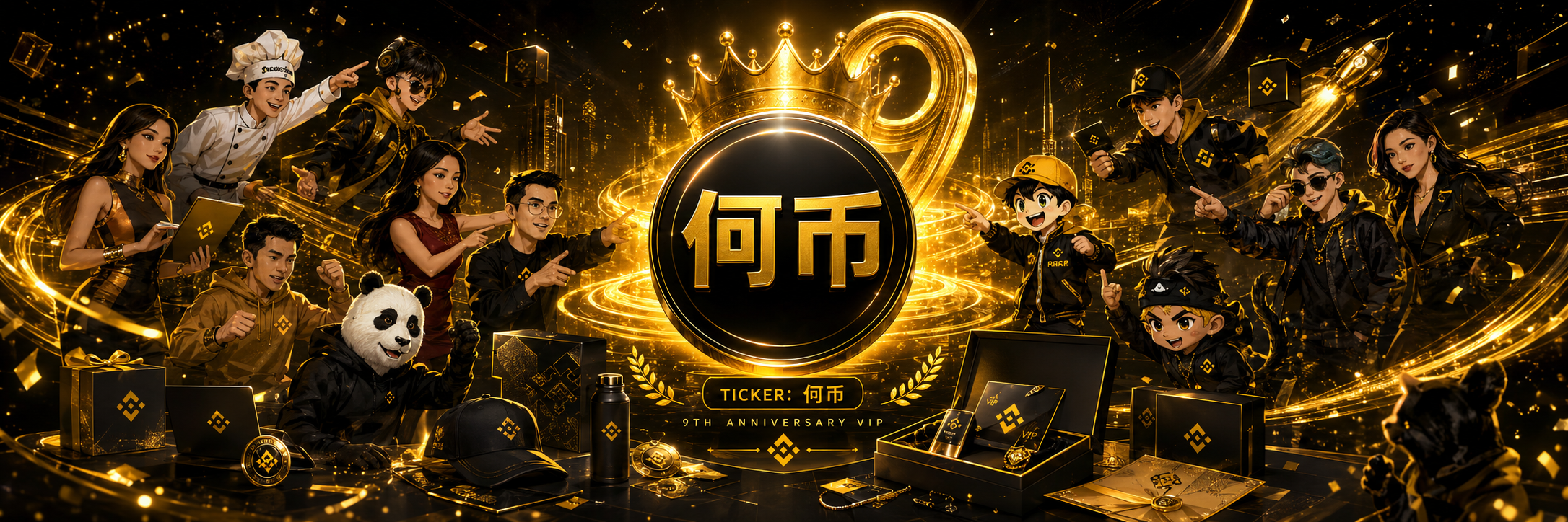 何币 九周年 VIP 横幅